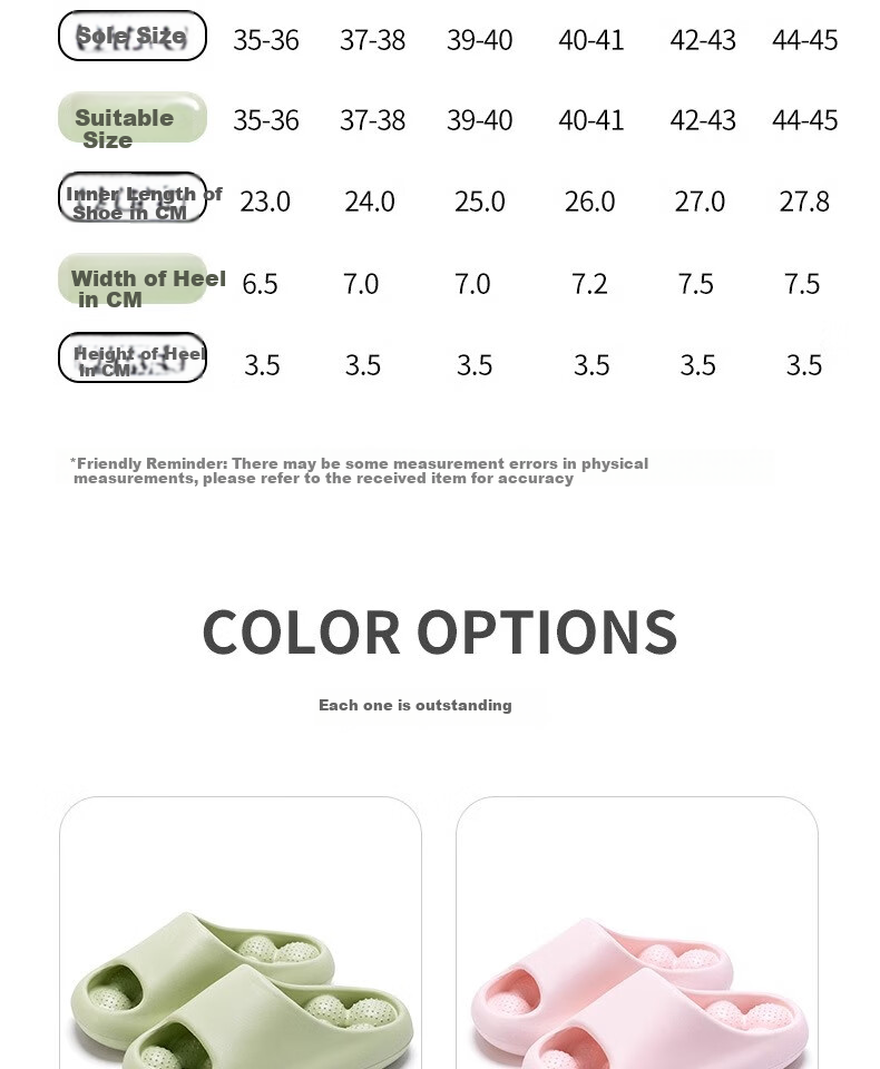 GUOLUOFEI Bathroom Leak-Proof Slippers, Summer Indoor Shower Non-Slip Squishy Hollow Massage Slippers, Pink, Size 35-36 12