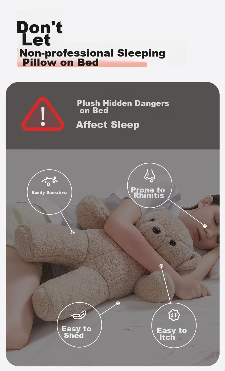 Legua Sleeping Hug Pillow, Full-Length Body Pillow for Bed, Side Sleeper Leg Pillow, Dinosaur Hugging Pillow 17