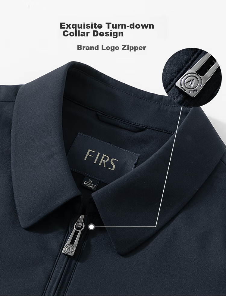 FIRS [Fleece-Lined] Jacket for Men, Lapel Collar, Windproof, Warm, Spring And Autumn, Business Casual, Commute, Work, Waterproof Coat 9