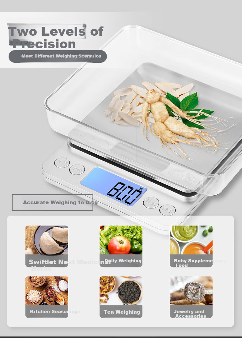 Kubei Large Platform Precise Kitchen Electronic Scale, Stainless Steel Household Baking Tea Table Scale, Weighing Waterproof Food Scale 8