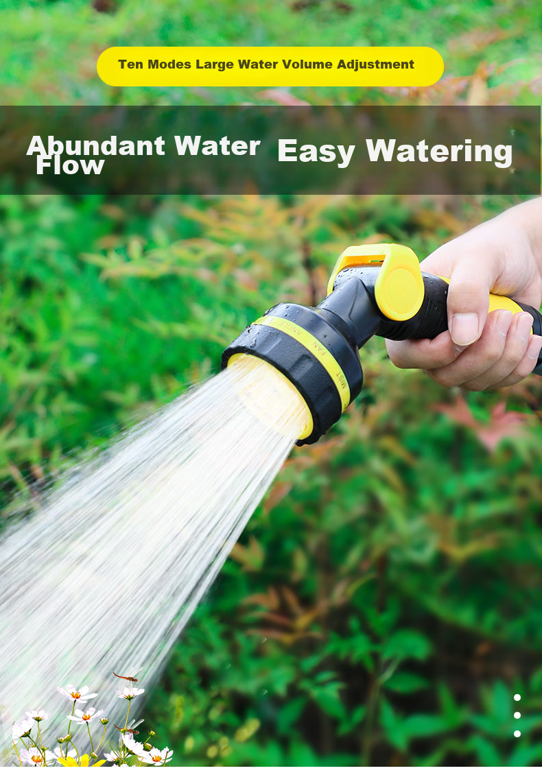 Yueye Watering Can, Watering Nozzle, Vegetable Irrigation Tool, Garden Watering Hose, Landscaping Sprinkler, Garden Agricultural Irrigation Spray Head, Household Multi-Functional High-Pressure Car Wash Water Gun, Single Water Gu 1