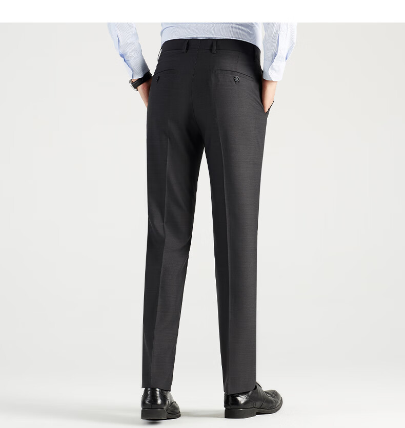 FIRS Men's High-Waist Wrinkle-Free Business Dress Pants, Casual Trousers, Professional Formal Wear, Dad's Elastic Straight-Leg Pants 11