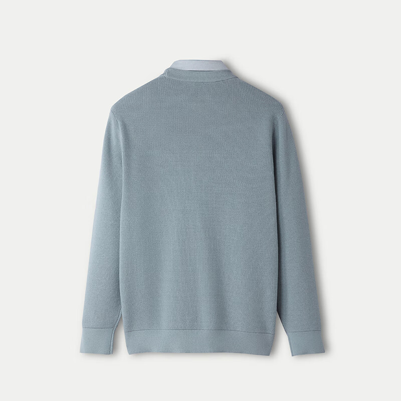 HLA Knitted Sweater for Men, Light Business Jacquard Faux Two-Piece Double-Collar Sweater for Winter