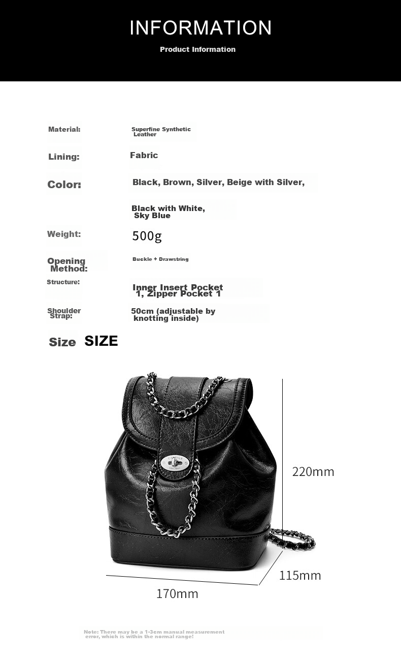 CASSILE Women's Backpack with Chain, Large Capacity Handheld Luxury Backpack, 520 Gift, New Semester Back to School 10