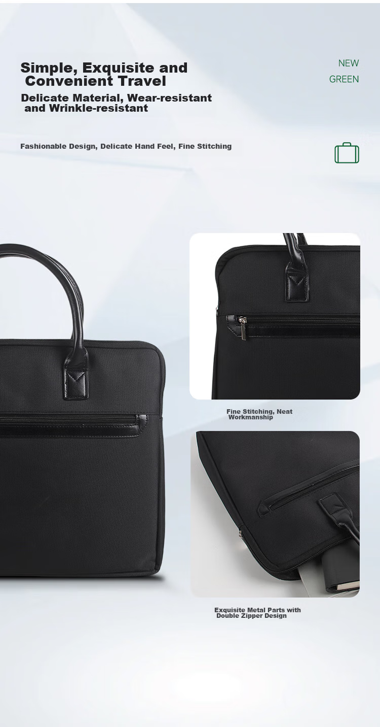 TANGO Office Supplies Handbag/conference Bag/business Bag/document Bag/laptop Bag/briefcase, Waterproof with Compartment, Leather, Exquisite Business Bag, Black 6