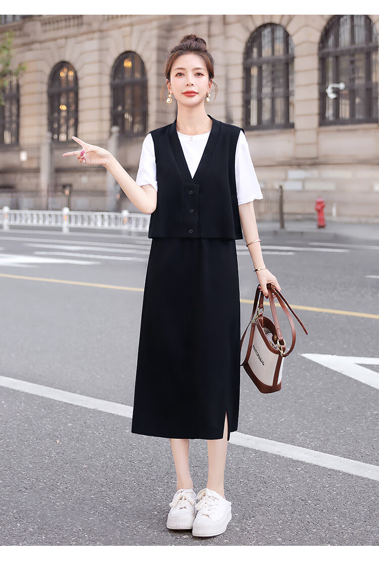 Cypress Age-Reducing Set 2026 Spring Summer New Vest with Elastic Waist Skirt Two-Piece Set 6