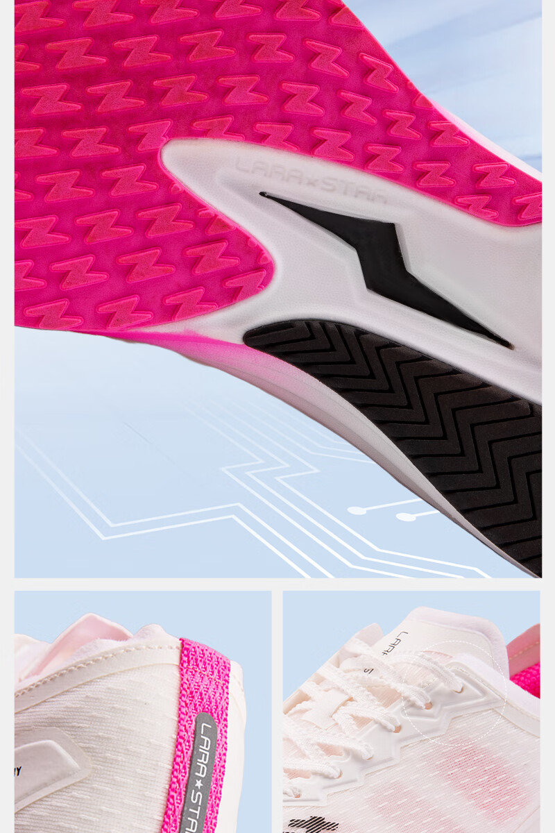 LARASTAR Carbon Plate Running Shoes for Speed And Athletic Training, White And Purple, Size 37 8