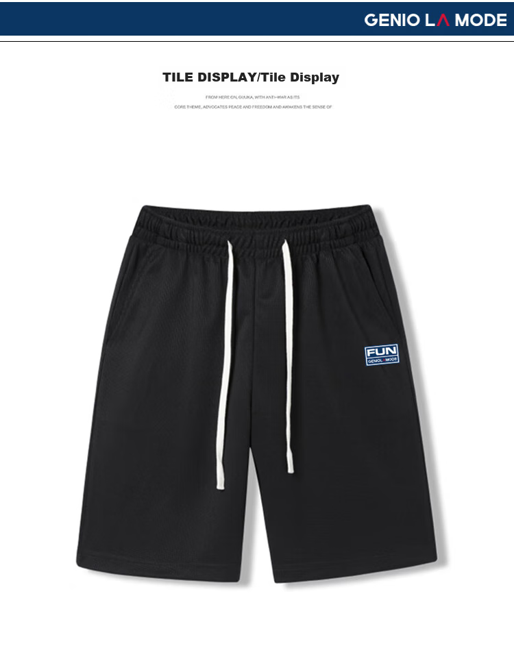 GENIOLAMODE Men's Shorts, Summer Lightweight, Versatile for Home Wear, Loose Casual Pants, Knee-Length Shorts 8