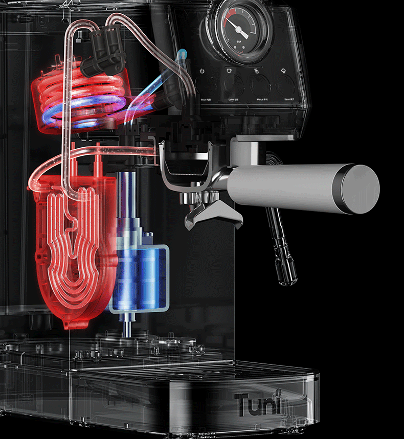 Tuni [Consult Customer Service for Surprises] E1 Compact Home Coffee Machine, Italian Espresso, Semi-Automatic Steam Milk Frother And Latte Art Maker, with Dual Heating System 7