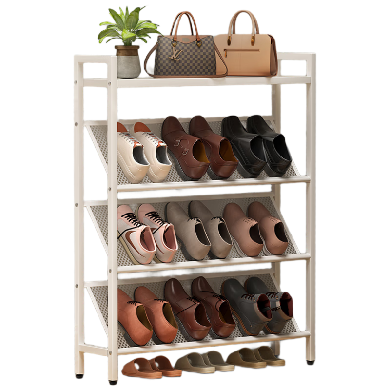 Anerya Shoe Rack, Simple Slanted Multi-Layer Design for Home Entryway, Narrow Shoe Cabinet for Rental Apartments, Fits in Tight Spaces against Walls