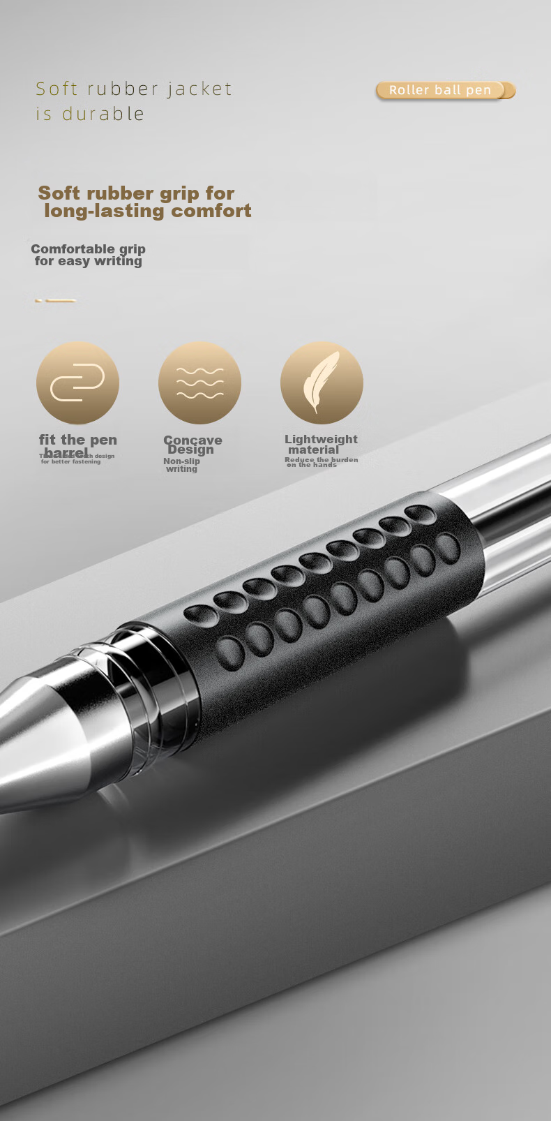 Jinzhi 50 Black Gel Pens, 0.5mm Bullet Tip Full Needle Tube Water-Based Signature Pens, Office Business Student Use Water Pens, Exam-Specific Carbon Large Capacity Pen Refills 9