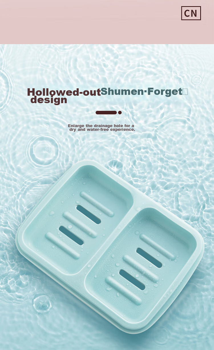 CHAHUA Soap Dish, Soap Holder, Double-Layer Draining Soap Box, Double-Grid Soap Rack 4