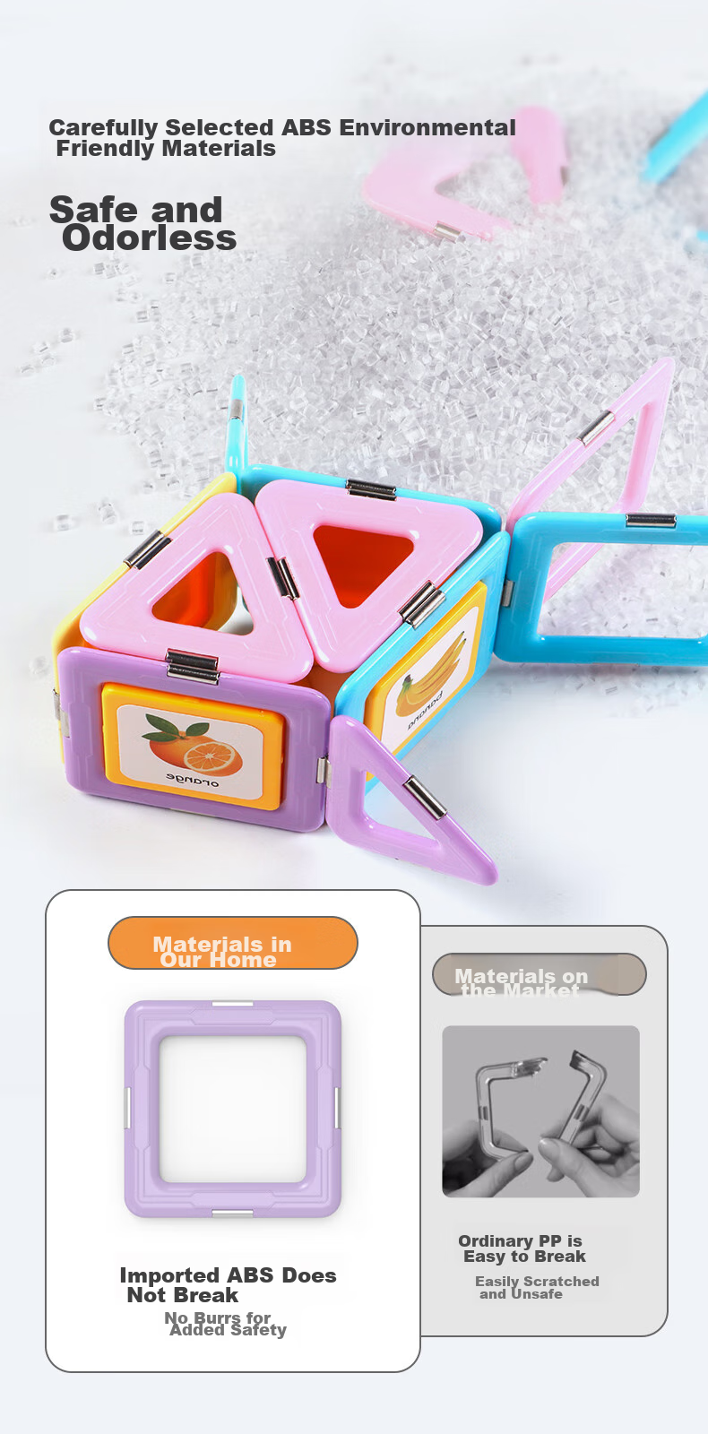 MAGPLAYER Children's Toy Magnetic Tiles Ferris Wheel Magnetic Building Blocks Puzzle 156 Pieces for Boys And Girls Aged 3-6 Birthday Gift 5