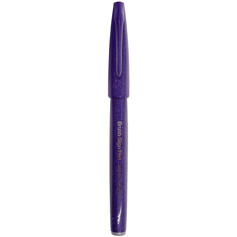 Pentel Colorful Soft Brush Pen, Elastic Tip Water-Based Pen Touch, for Journaling, Letters, Cards, SES15C Purple/single Pe