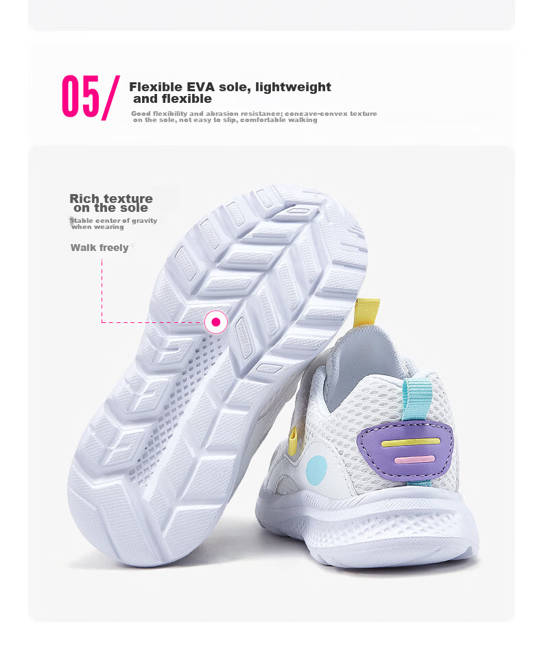 Barbie Children's Shoes, Summer Kids' Sneakers, Girls' Mesh Shoes, Breathable White Shoes DA6301, White, Size 33 9