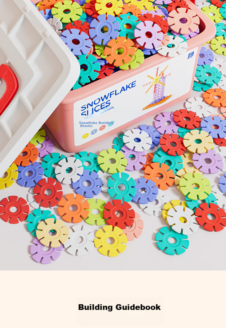 Babibu 1000 Thick Snowflake Pieces, 3D Building Blocks, Children's Toy for Boys And Girls Aged 3-6, Birthday Gift 9