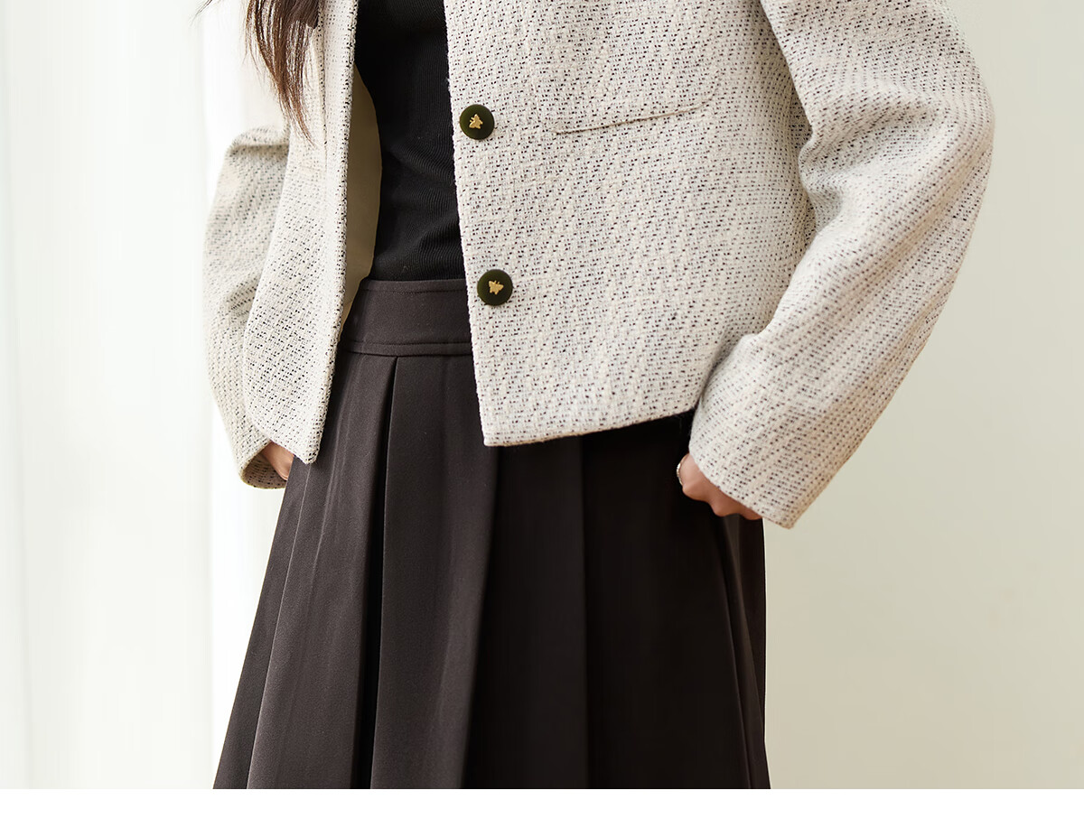 Taxiang Xiaoxiang Style Women's Jacket for Spring And Autumn, Petite Women's Outerwear, Versatile Short Cardigan Coat T51D020 12