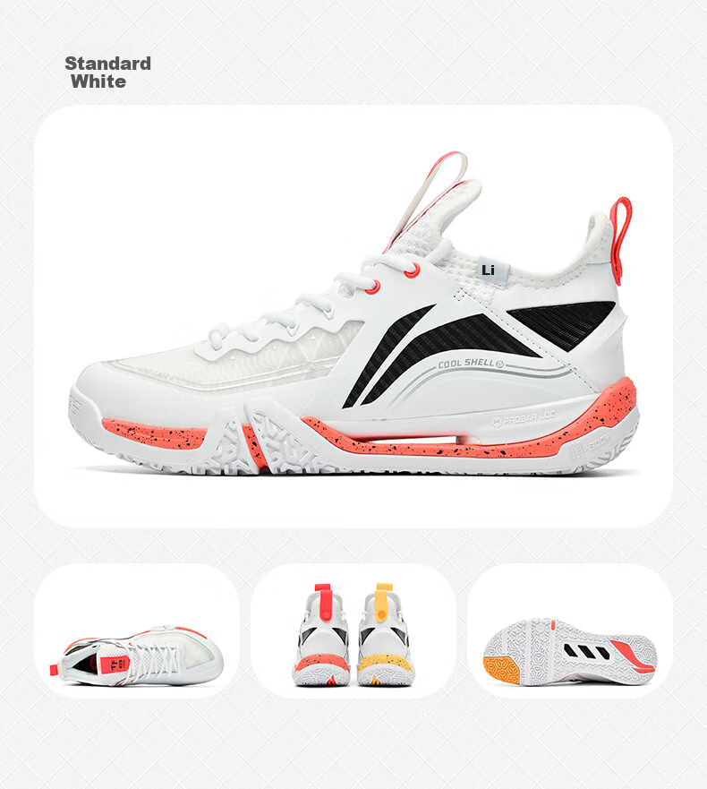 Li-Ning Badminton Shoes for Men And Women, II Ground-Flying 2 PRO Professional Competition Badminton Shoes, Black/standard White, Size 37 17
