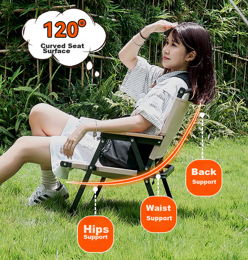 Woteman (WHOTMAN) Kmiti Chair, Outdoor Folding Chair, Portable Camping Equipment, Fishing Chair, Beach Armchair 12