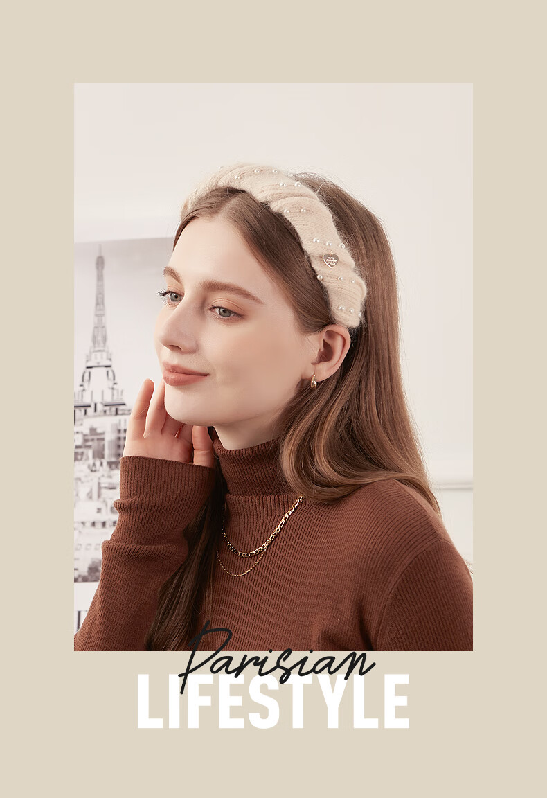 ELLE Headband for Women, French-Style Fashionable Versatile Wide-Brimmed Hair Band with Pearl, Gift for Girlfriend on Mid-Autumn Festival 12