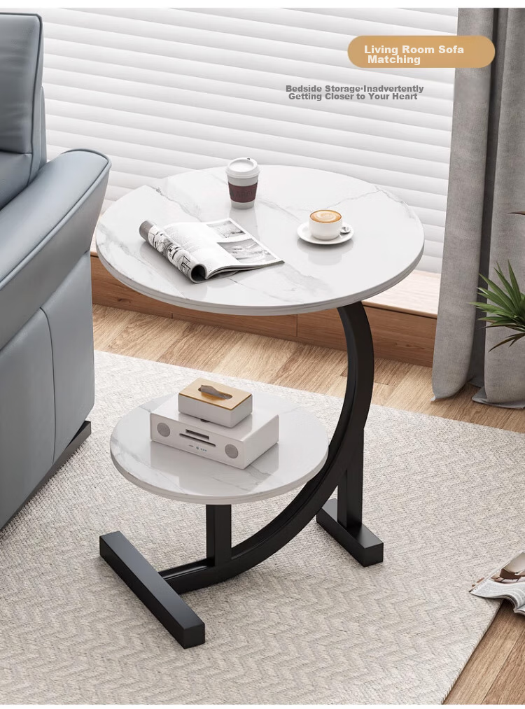 Jingcai Side Table, Coffee Table, Sofa Table, Tea Table, Computer Desk, Adjustable Height Desk, Bedside Table, Small Table JCJ25 Walnut Color 12