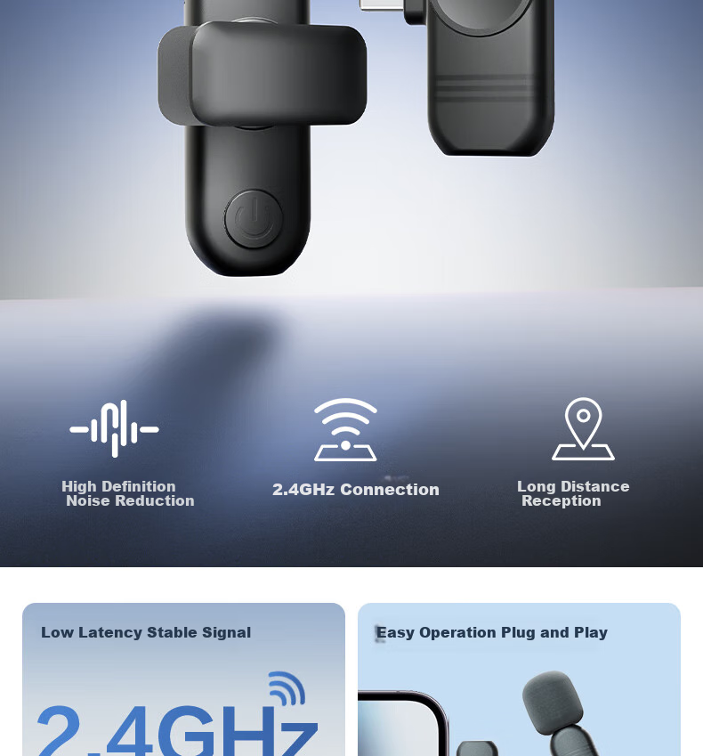 Deli Wireless Lavalier Microphone, Live Streaming Host Short Video Outdoor Shooting Audio Recording Smart Noise Reduction Mobile Phone Computer Speaker Pickup Microphone One-To Compatible with Apple And Android MN520 2