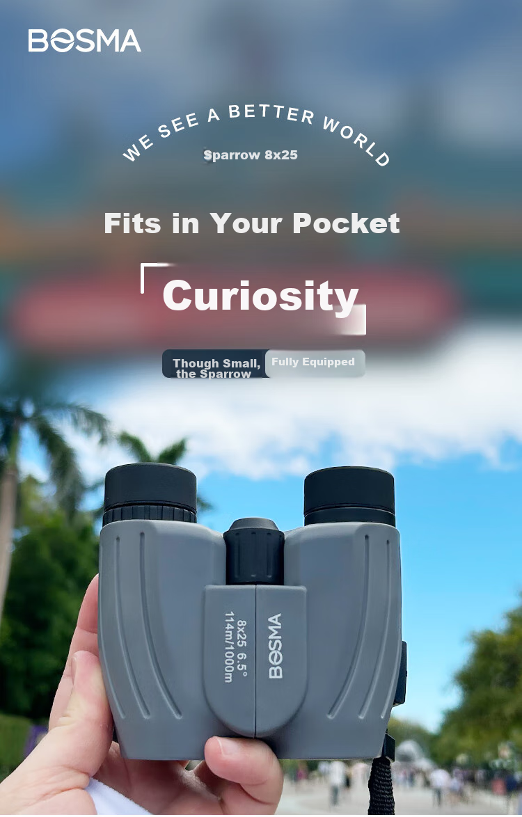 BOSMA Binoculars, Sparrow Model, 8X25, High-Definition, High-Magnification, Concert, Children's Portable Large Telescope, BAK4 Lens 1