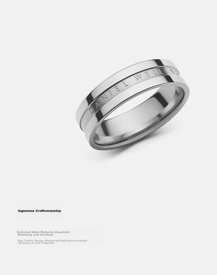 DanielWellington DW Ring for Women, Elegant Silver Couple Rings Size 48 DW100 Birthday Gift for Girls 10
