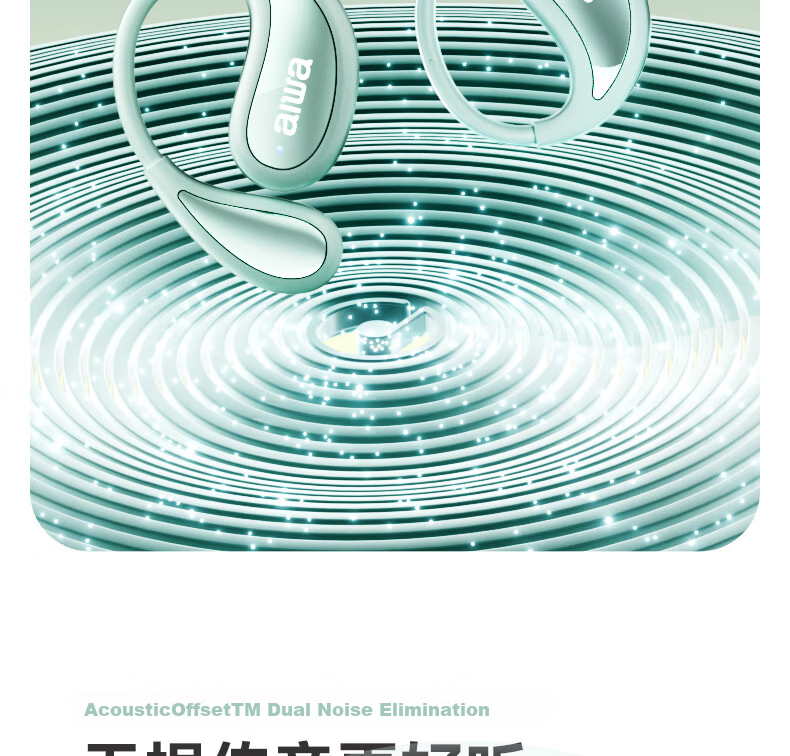 Aiwa Aw35 [Luxury New Experience] Ear-Hook Bluetooth Headphones, Bone Conduction Concept, Open Wireless Sports Headphones, Compatible with Huawei, Xiaomi, Apple, Latest Model 2025, White 7