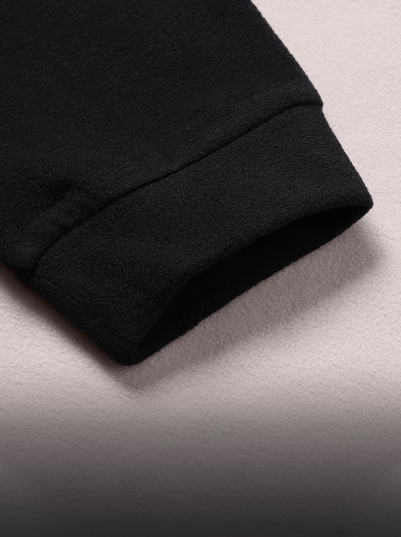 CAMEL Outdoor Fleece Jacket for Men, Inner Layer Autumn And Winter Long-Sleeve T-Shirt, 220g Lightweight Heat-Retaining, A14CA6K788, Phantom Black, L 6