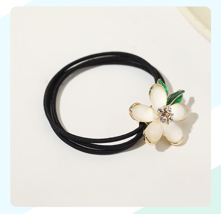 CHIMERA High-End Hair Tie, Cat's Eye Stone Four-Leaf Clover Hair Clip, Ponytail Elastic Band, Birthday Gift for Wome 16