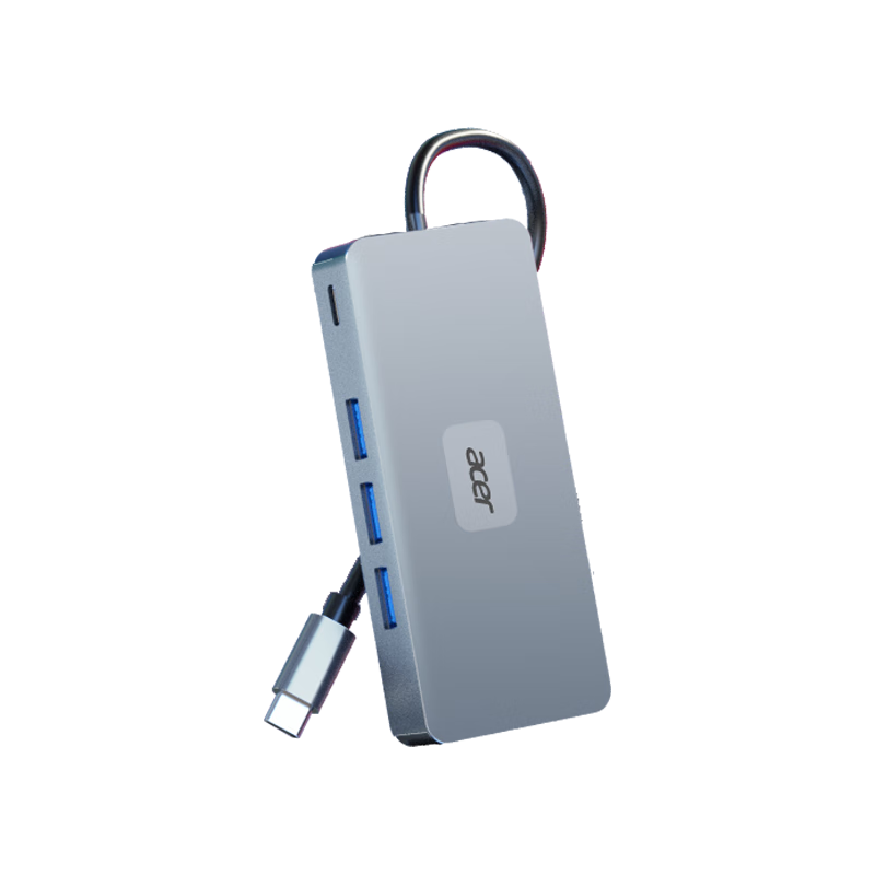 Acer Type-C Expansion Dock, USB-C to HDMI Converter, 4K60Hz Screen Mirroring, USB3.0 Hub, Gigabit Ethernet Port, PD Charging Expansion Dock, Nine-I