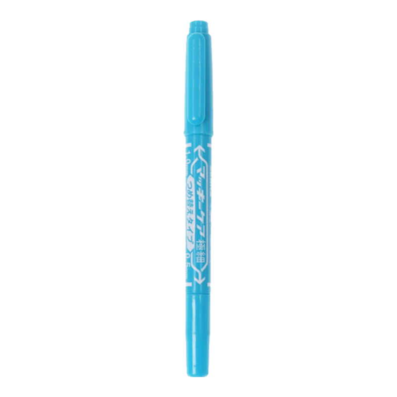 ZEBRA Quick-Drying Oil-Based Dual-Tip Marker Pen, Multi-Purpose Signature Pen And CD Pen, Line Drawing And Outlining Pen, YYTS5, Light Blue