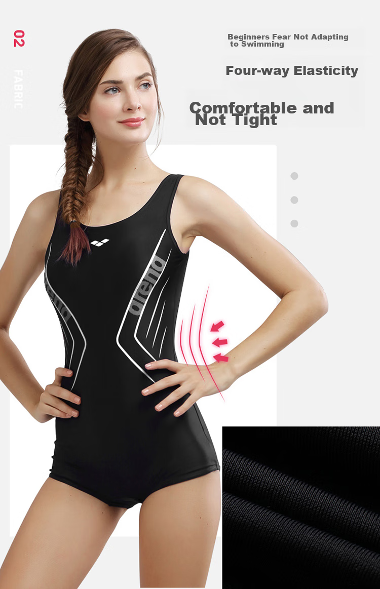 Arena One-Piece Swimsuit for Women, Square Leg Design, Professional Competitive Training Swimwear, Slimming And Tummy Control, High-End Look 9