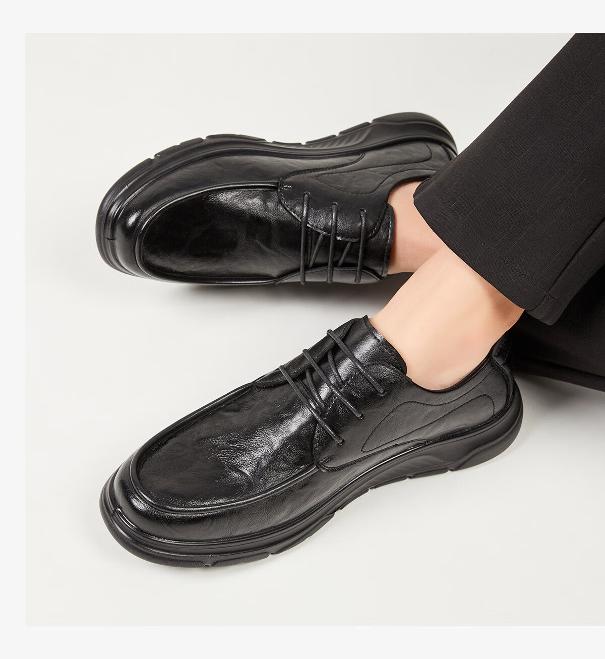 Huili Leather Shoes for Men, Spring And Summer Business Casual Formal Shoes, Comfortable Non-Slip Soft-Soled Work Shoes for Men, 1892 Black Size 44 21