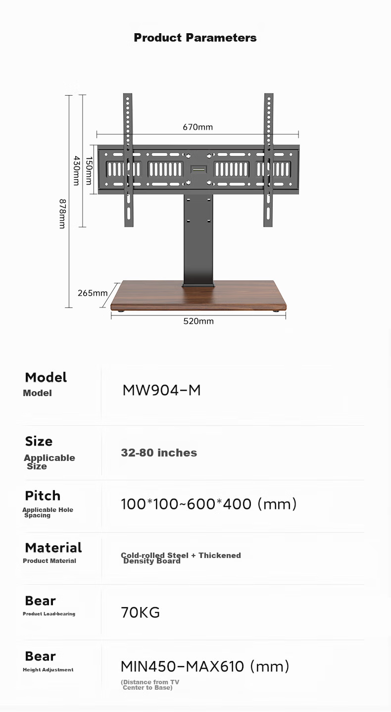 Muhouyingxiong 32-80 Inch TV Stand, TV Mount Bracket, Desktop Heightening Thickened Support Frame, Suitable for Hisense, Skyworth, Samsung, Sharp, Konka, Changhong And Other Brands 20