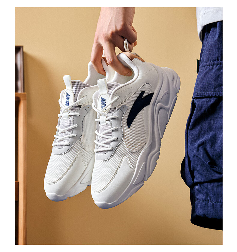 Anta Little Millennium Men's Casual Shoes Summer Mesh Breathable Thick Sole Height Increasing Commuter Dad Running Sports Shoes 5