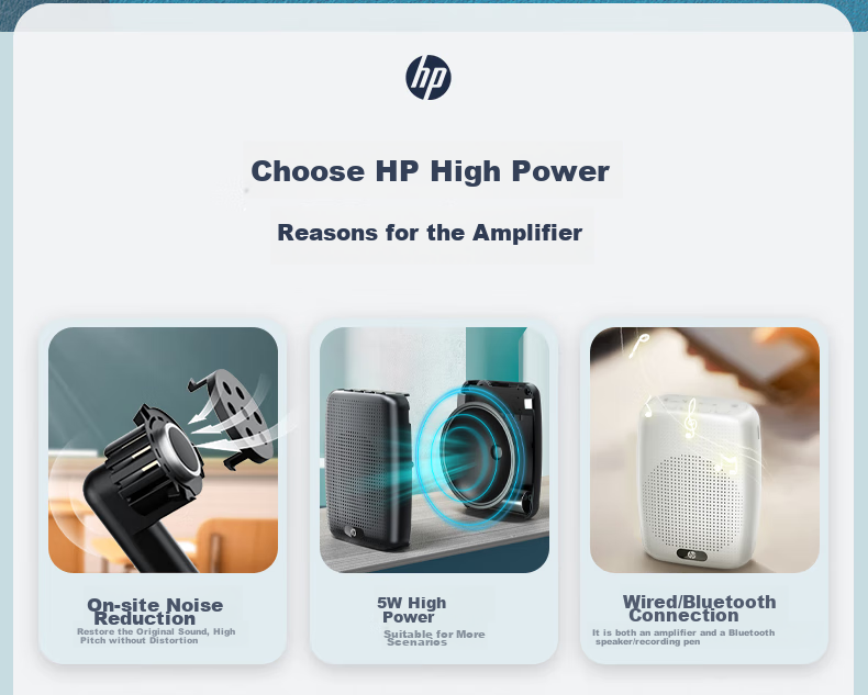 HP LS261 Wireless Lavalier Amplifier, Teacher-Specific Bluetooth Speaker, Small Loudspeaker, TF Card And USB Drive Recording Microphone, Outdoor Tour Guide Portable Teaching Device, Beige 3