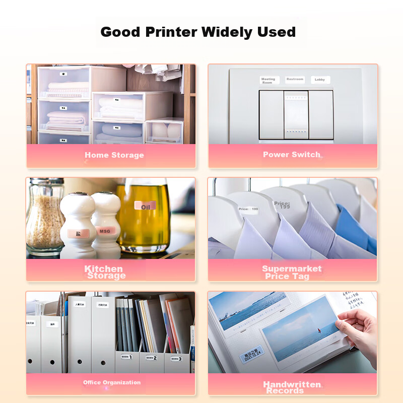 Deli Q2 White Portable Thermal Label Printer for Home Use, Journal Name Tags, Storage Labels, Price Tags, Food Labels Printer, Mobile Bluetooth Connectio