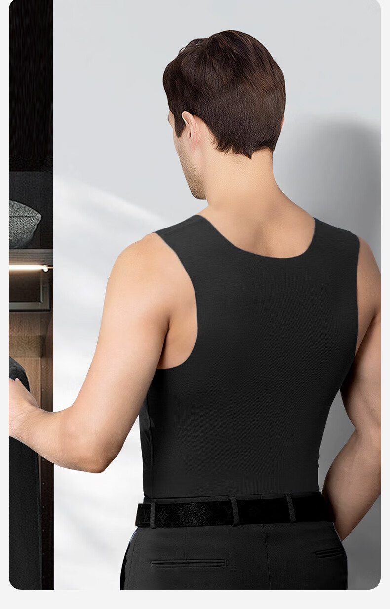 SEPTWOLVES [Unnoticeable] Sleeveless Tank Top for Men, Ice Silk Seamless Cool Trendy Sports Fitness Wide-Shoulder Undershirt for Me 1