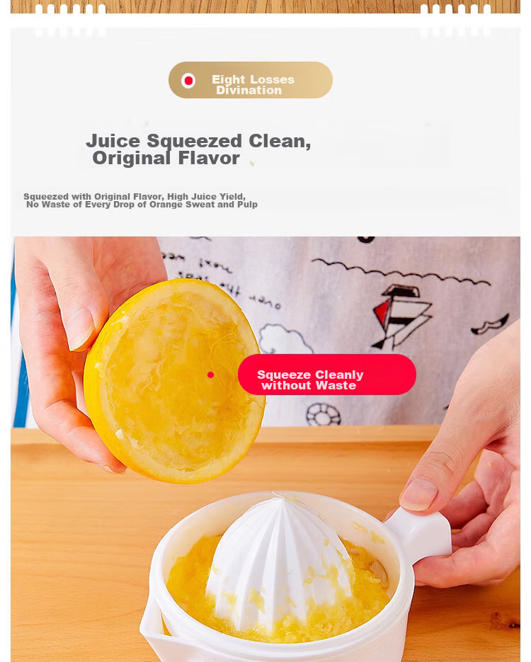Dipuer Manual Juicer, Home-Use Orange Squeezer Cup, Portable Lemon Press, Hand-Cranked Fruit Juice Extractor 5