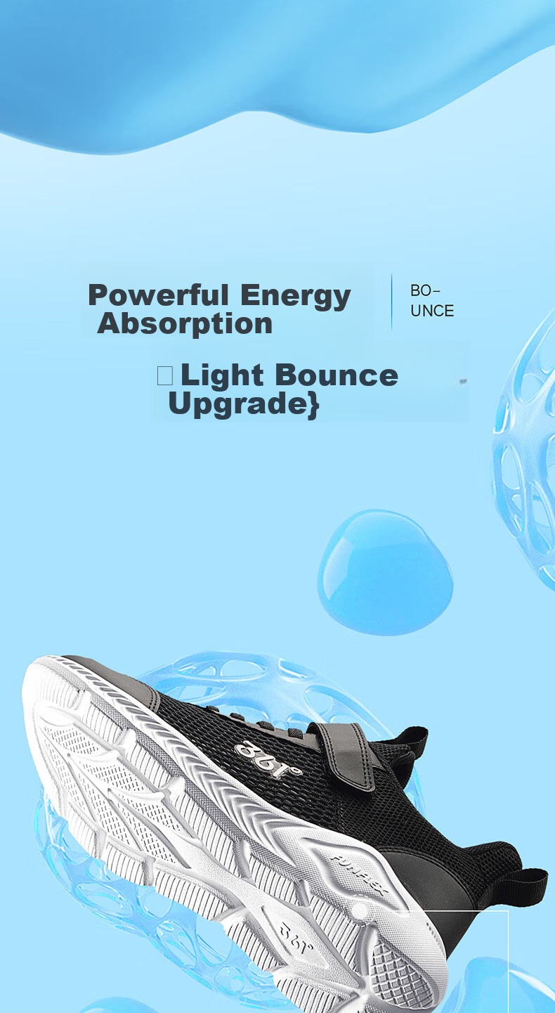 361° Children's Shoes, Kids' Running Shoes Summer Boys And Girls Breathable Lightweight School Shoes Light Cushioning Running Shoes, Blue Size 37 4