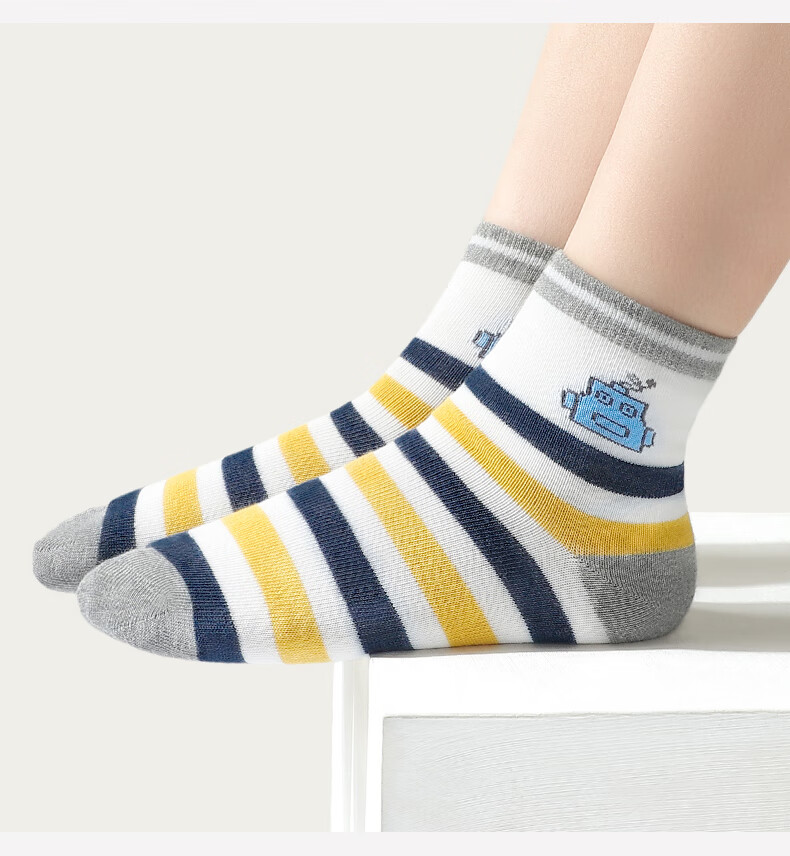 LangSha Kids Socks Boys Cotton Mid-Calf Socks Comfortable Breathable Casual Sports Socks for Boys Spring Autumn Winter 14