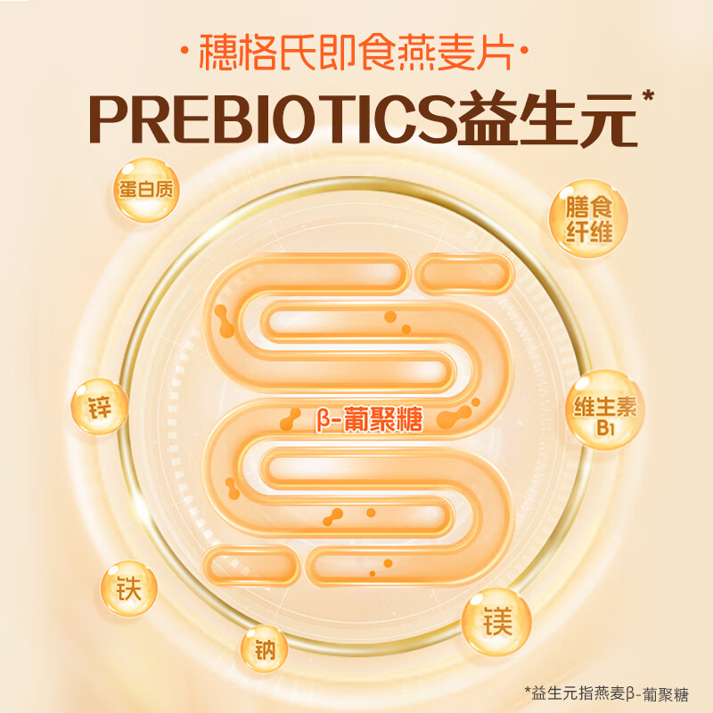 穗格氏即食燕麦片1520g 冲泡即食全麦片早餐谷物免煮营养健身代餐冲饮