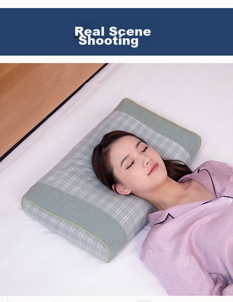 Shuguoyu 3.5 Jin (1.75 Kg) All Buckwheat Hull Cervical Pillow for Comfortable Sleep, Adult Single Firm Pillow with Cotton Pillowcase | Gree 9