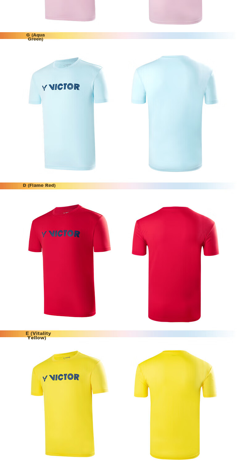 VICTOR Badminton Shirt for Men, Training Wear, Quick-Dry Breathable T-Shirt T-40050, Lotus Pink, Size L 7