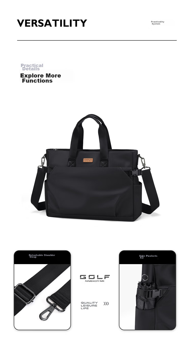 GOLF Business Briefcase for Men, 14/15.6-Inch Laptop Bag, Casual Document Bag, Shoulder Crossbody Bag 11