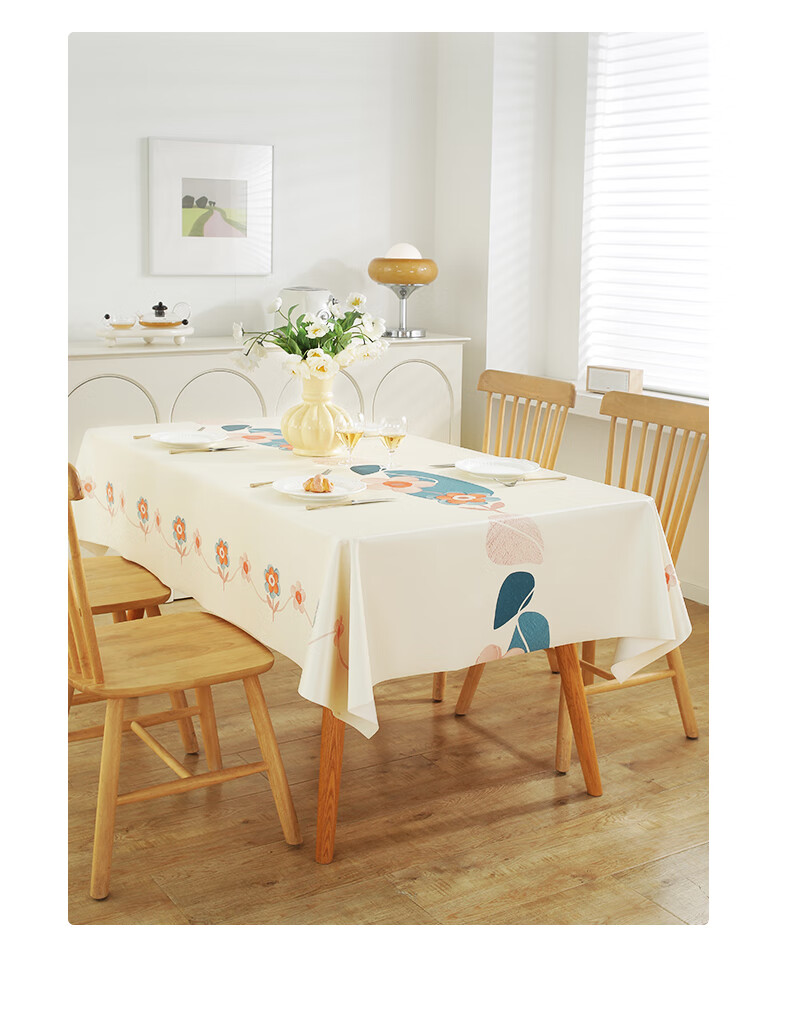 JANMEIJIA Waterproof And Oil-Resistant Tablecloth, Washable, Scald-Proof, Luxurious PU Dining Mat, Table Pad, Coffee Table Cover, Rectangular Shape 3