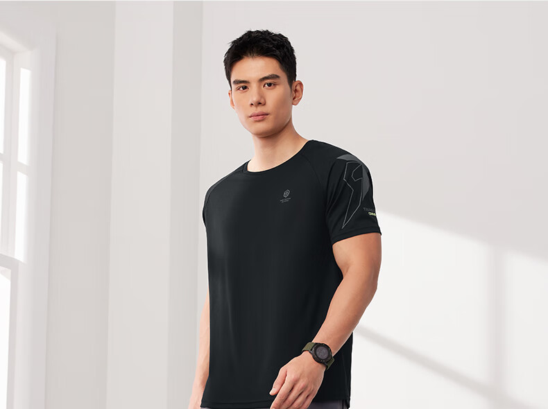 361° Men's Short-Sleeve T-Shirt, Summer Quick-Dry, Loose-Fitting Athletic Running Fitness Casual Top, Half Sleeve, 652524101-2 43