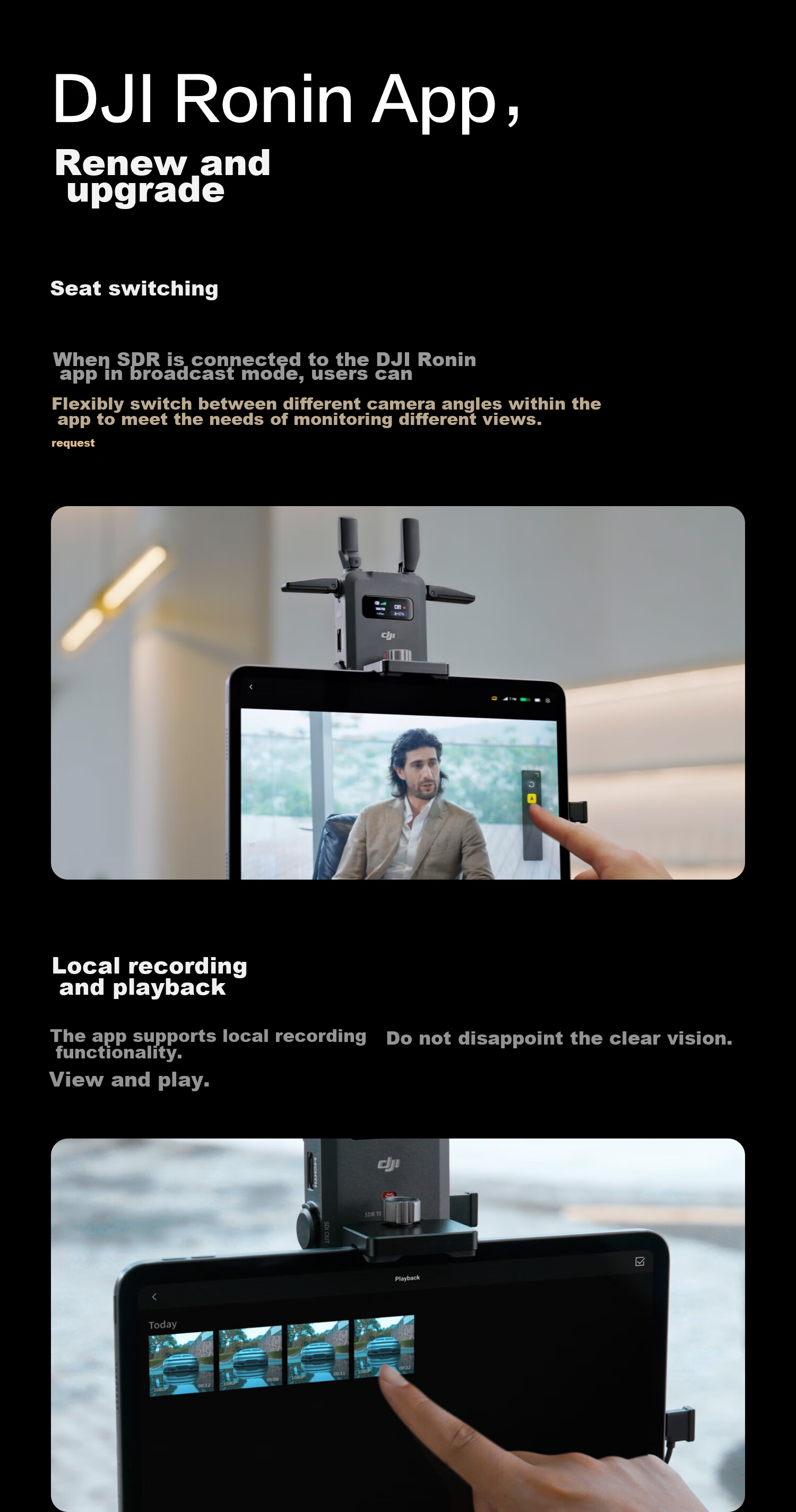 DJI SDR Pocket-Size HDMI+SDI Interface, 20M High Bit Rate, 3KM Long-Distance Transmission, SDR+WIFI Dual-Channel Camera Live Streaming Wireless Transmissio 7